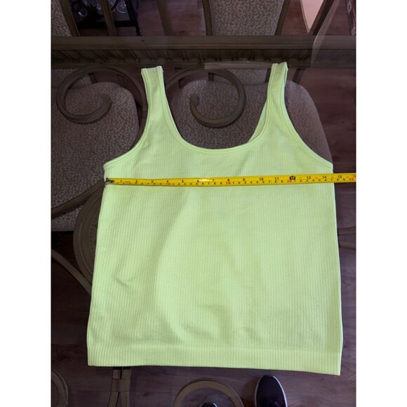 Womens Lime Green Ribbed Tank Top Size Large - Picture 5 of 6